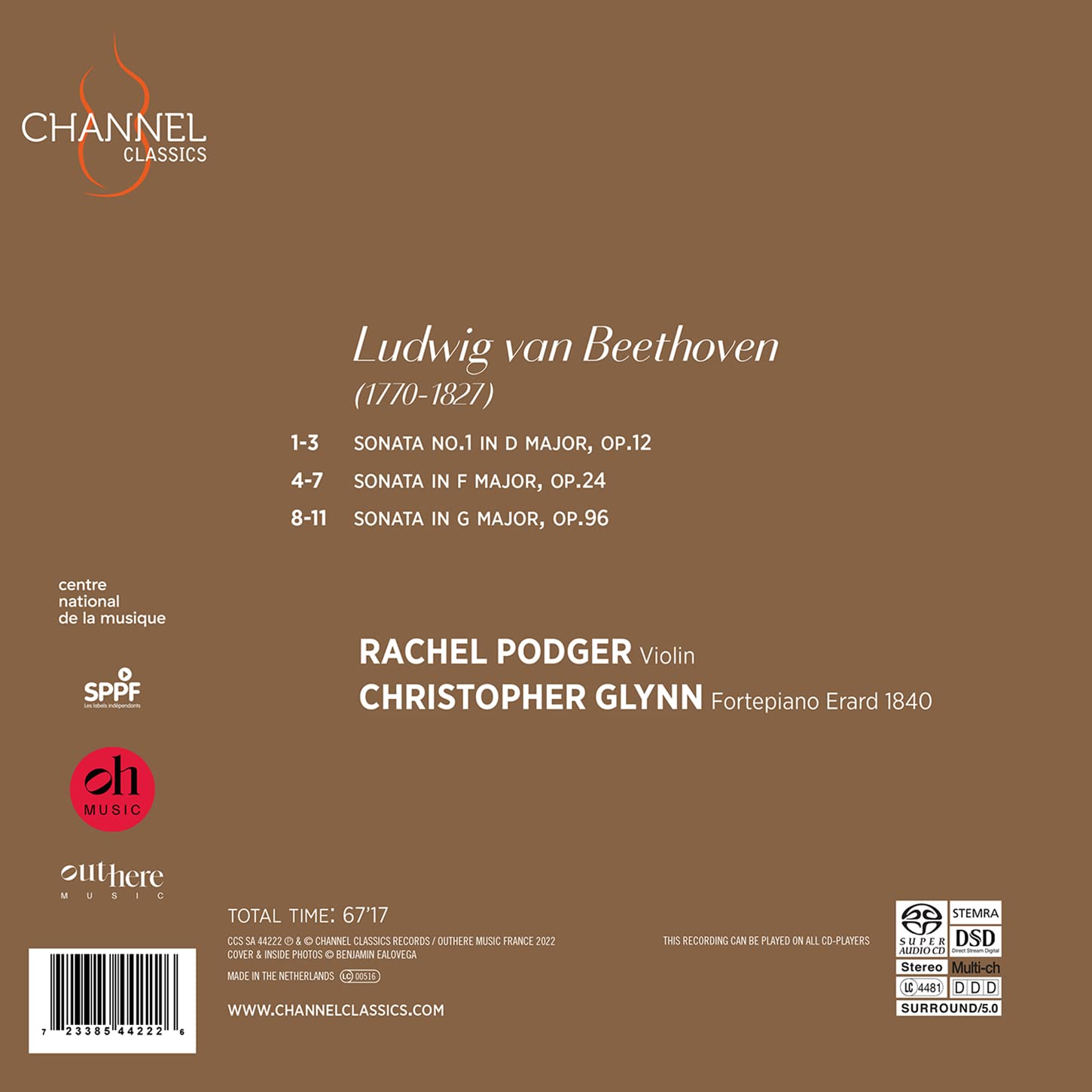Rachel Podger / Christopher Glynn 베토벤: 바이올린 소나타 1, 5, 10번 - 레이첼 포저