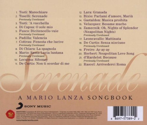 Mario Lanza 마리오 란자가 들려주는 세레나데 모음집 (Serenade) 