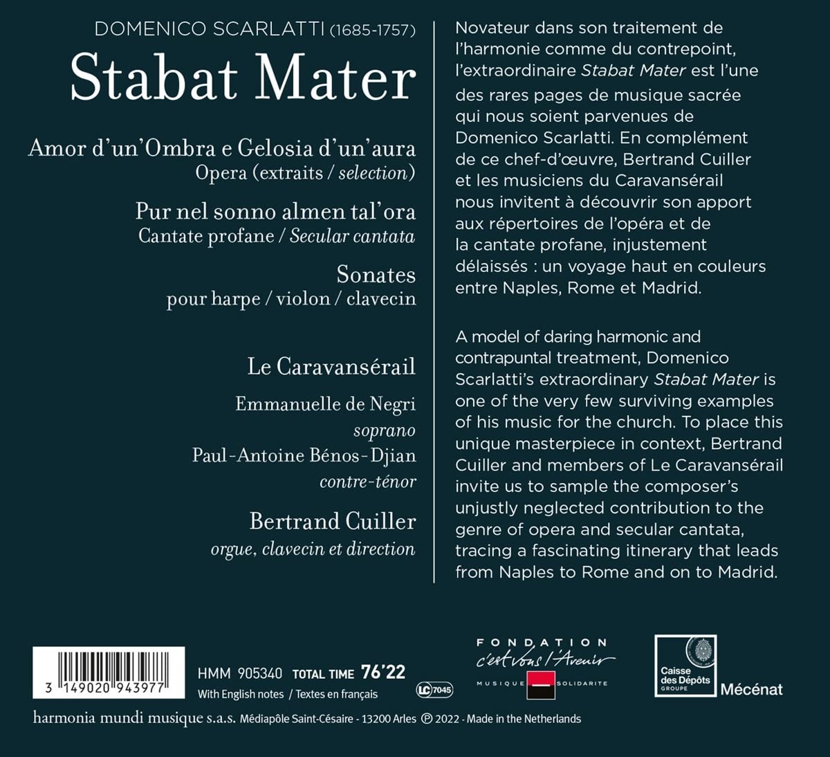 Bertrand Cuiller / Le Caravanserail 스카를라티: 스타바트 마테르 외 (Scarlatti: Stabat Mater and Other Works)