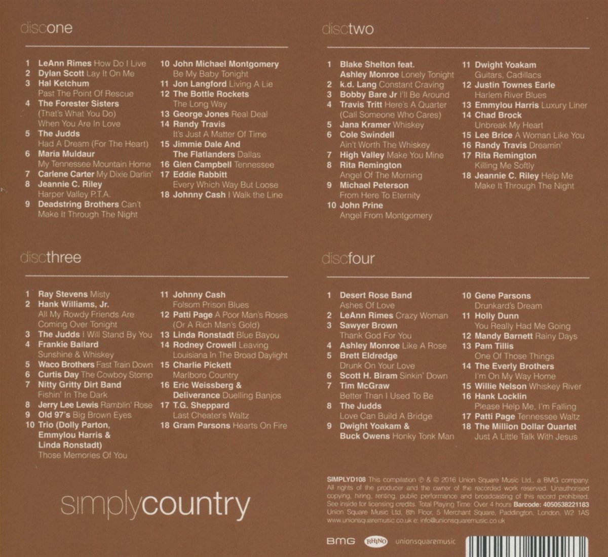 컨트리 음악 컴필레이션 (Simply Country) 