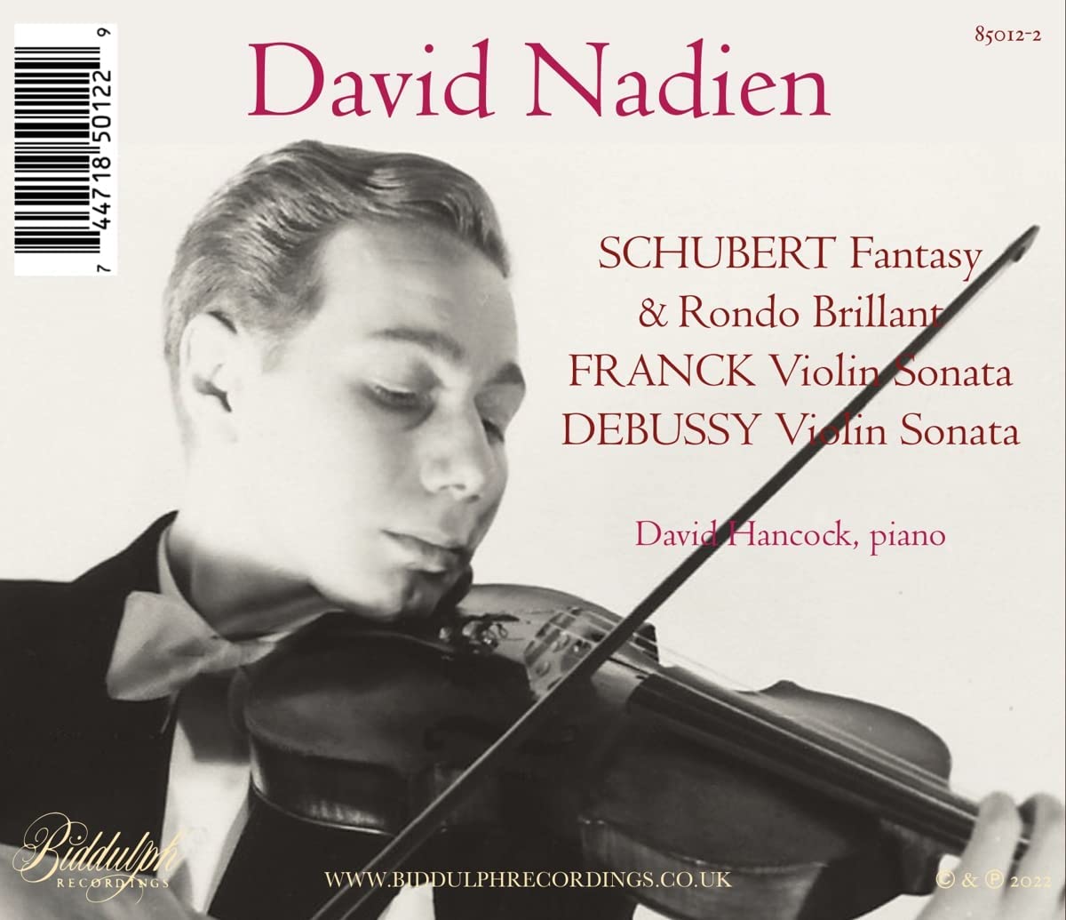 David Nadien 슈베르트: 환상곡, 화려한 론도 / 프랑크: 바이올린 소나타 외 (Schubert: Fantasy, Rondo Brillant / Franck: Violin Sonata) 