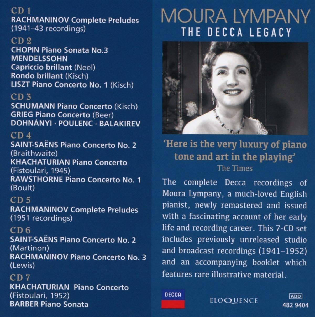 모우라 림패니 데카 레이블 녹음 모음집 (Moura Lympany - The Decca Legacy)