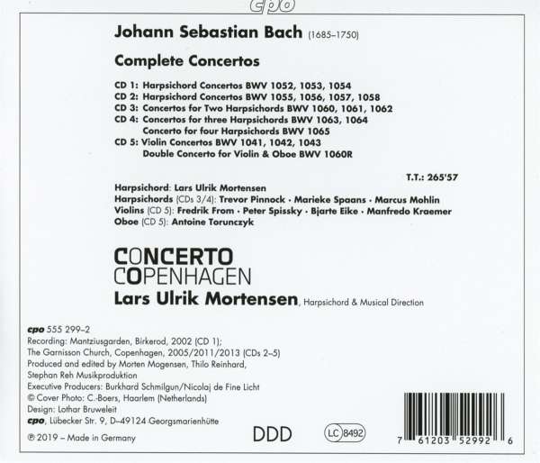 Lars Ulrik Mortensen 바흐: 하프시코드 & 바이올린 협주곡 전곡집 (Bach: Complete Harpsichord Concertos, Complete Violin Concertos)