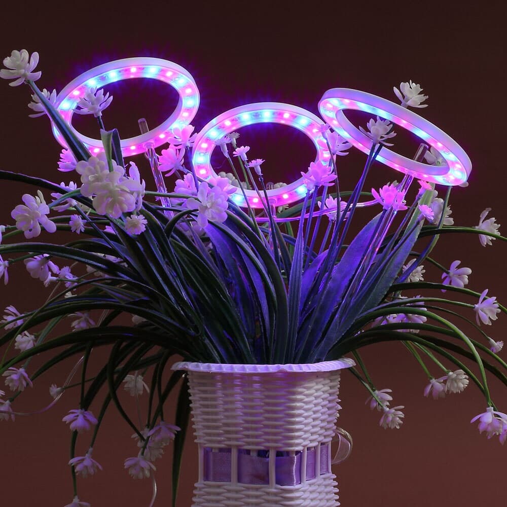 엔젤링 화분 LED 식물등(3헤드) (레드+블루) 식물램프