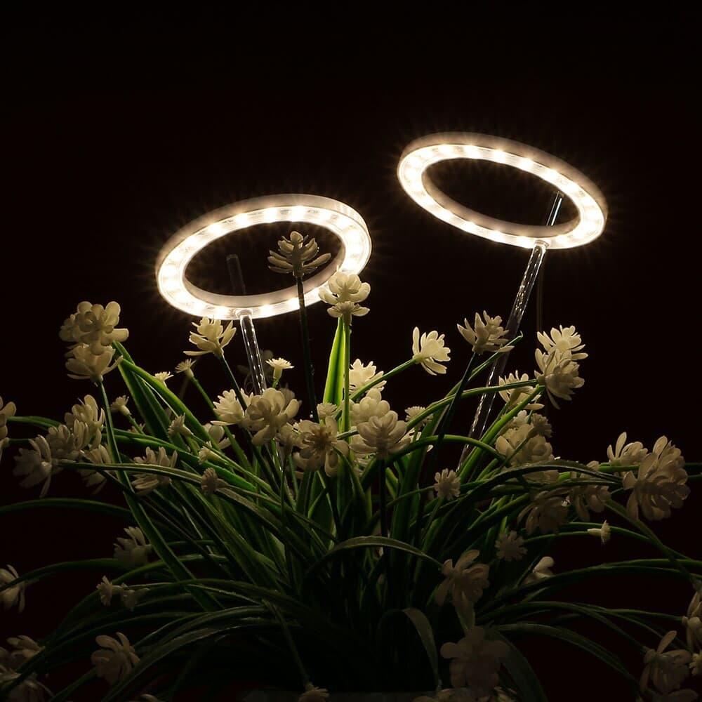 엔젤링 화분 LED 식물등(2헤드) (웜색) 식물성장 램프