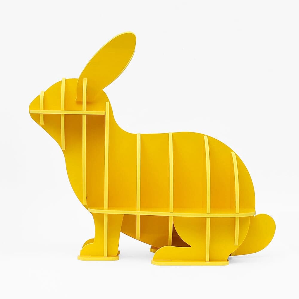 DIY 토끼 동물모형 선반 책장(옐로우) 인테리어진열대
