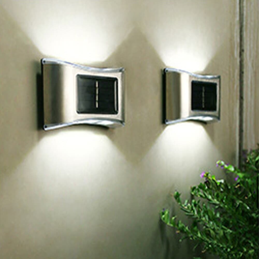 LED 오토 태양광 벽부등 4p세트 무선 태양광외벽등