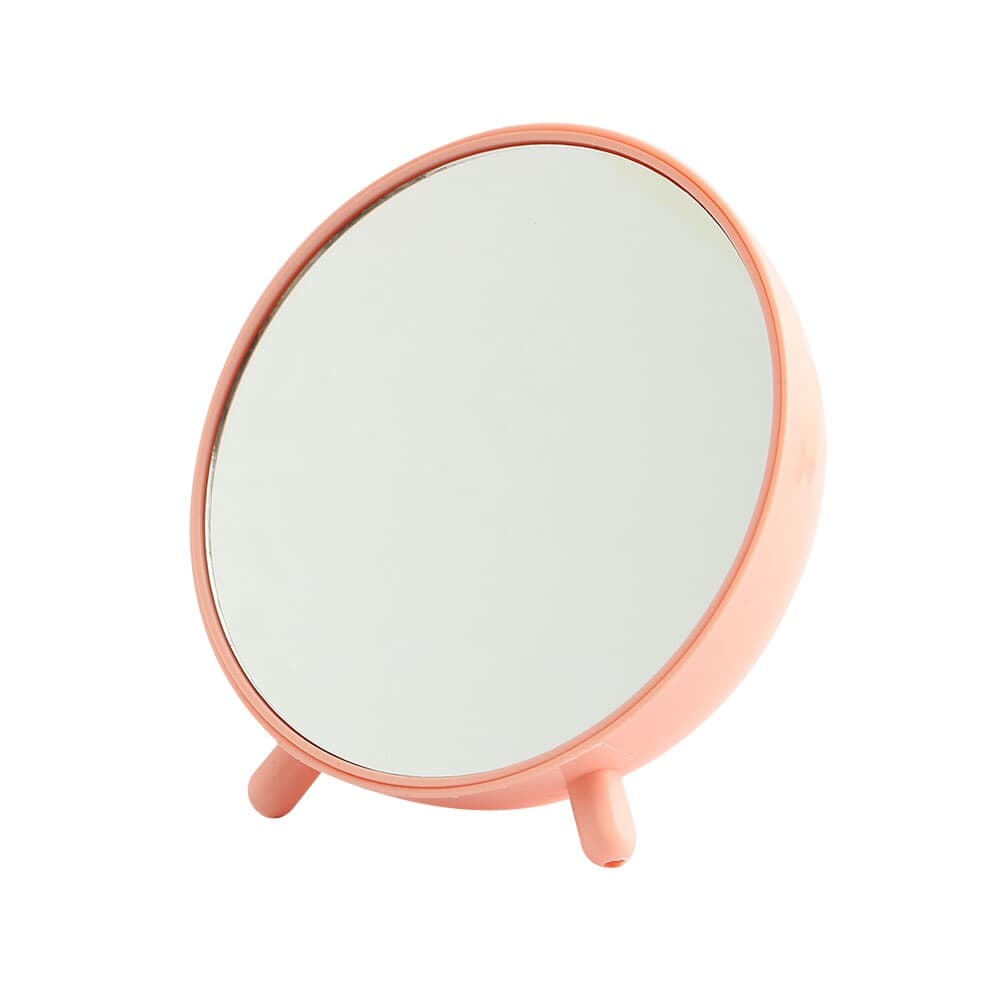수납형 탁상거울(핑크) / 원형 화장거울