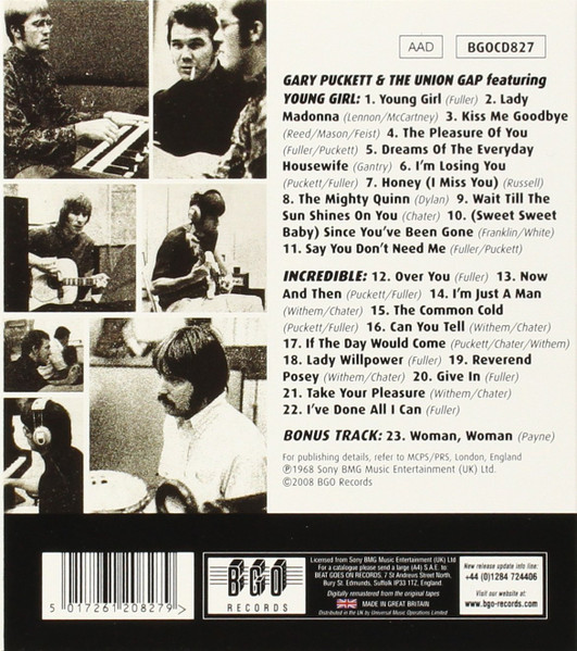 Gary Puckett / The Union Gap (개리 푸켓 / 유니온 갭) - Gary Puckett & The Union Gap featuring Young Girl / Incredible 