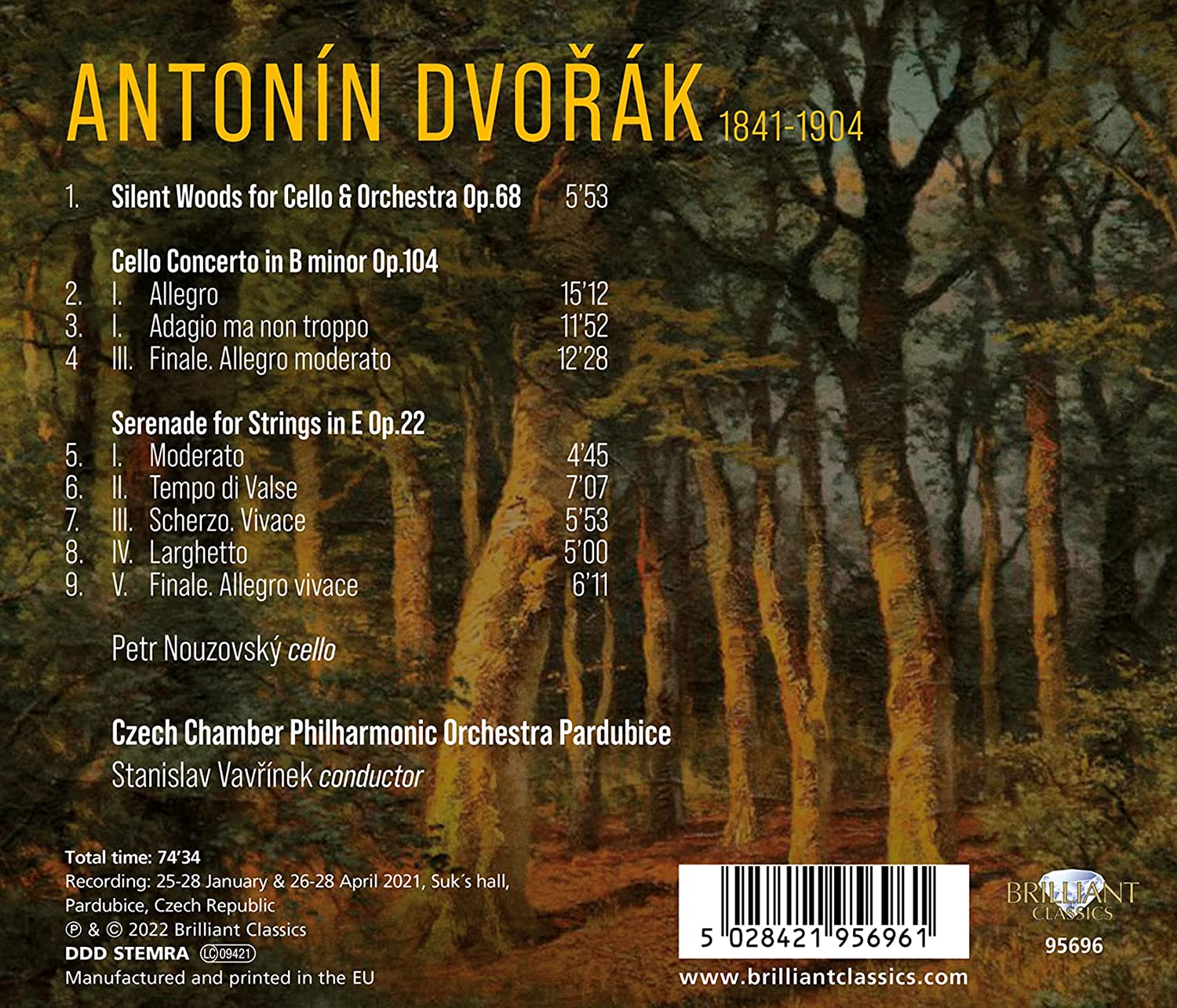 Petr Nouzovsky / Stanislav Vavrinek 드보르작: 첼로 협주곡, 세레나데 외 (Dvorak: Cello Concerto Op.104, Serenade Op.22) 