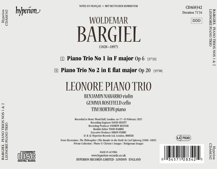 Leonore Piano Trio 바르길: 피아노 트리오 1, 2번 (Bargiel: Piano Trios Nos. 1, 2) 