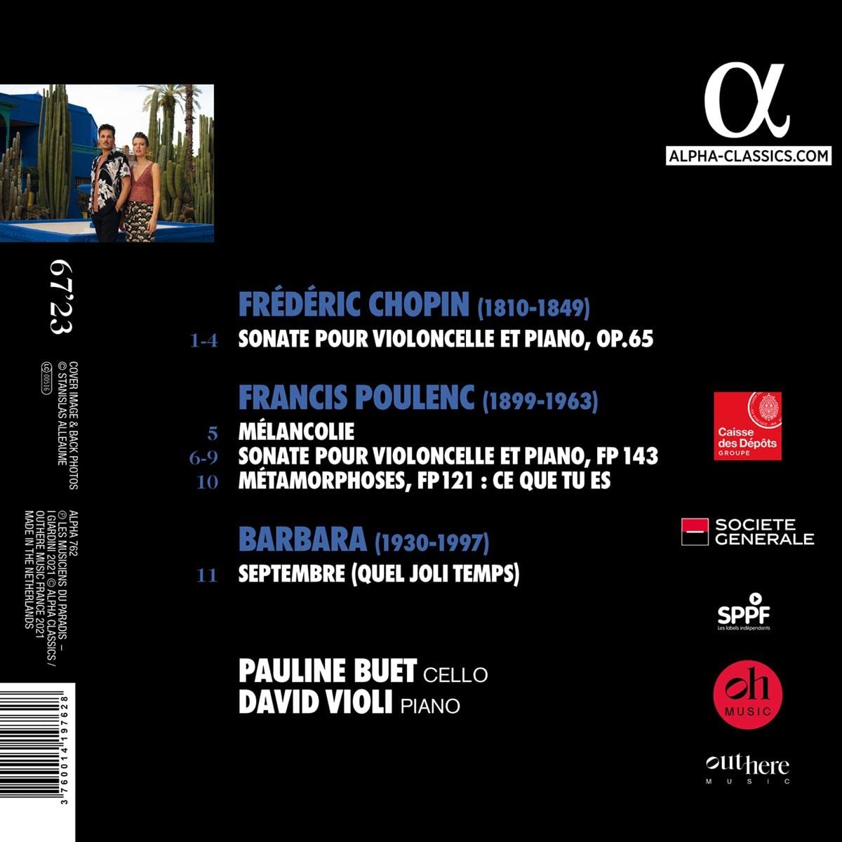 I Giardini 쇼팽 / 풀랑크: 첼로 소나타 (Chopin / Poulenc: Cello Sonatas - BLEU)