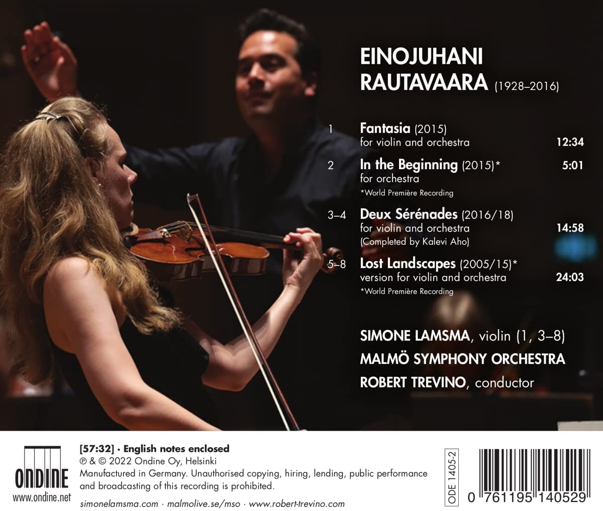 Simone Lamsma 라우타바라: 바이올린과 관현악을 위한 최후의 작품들 (Rautavaara: Lost Landscapes - Works for Violin and Orchestra) 