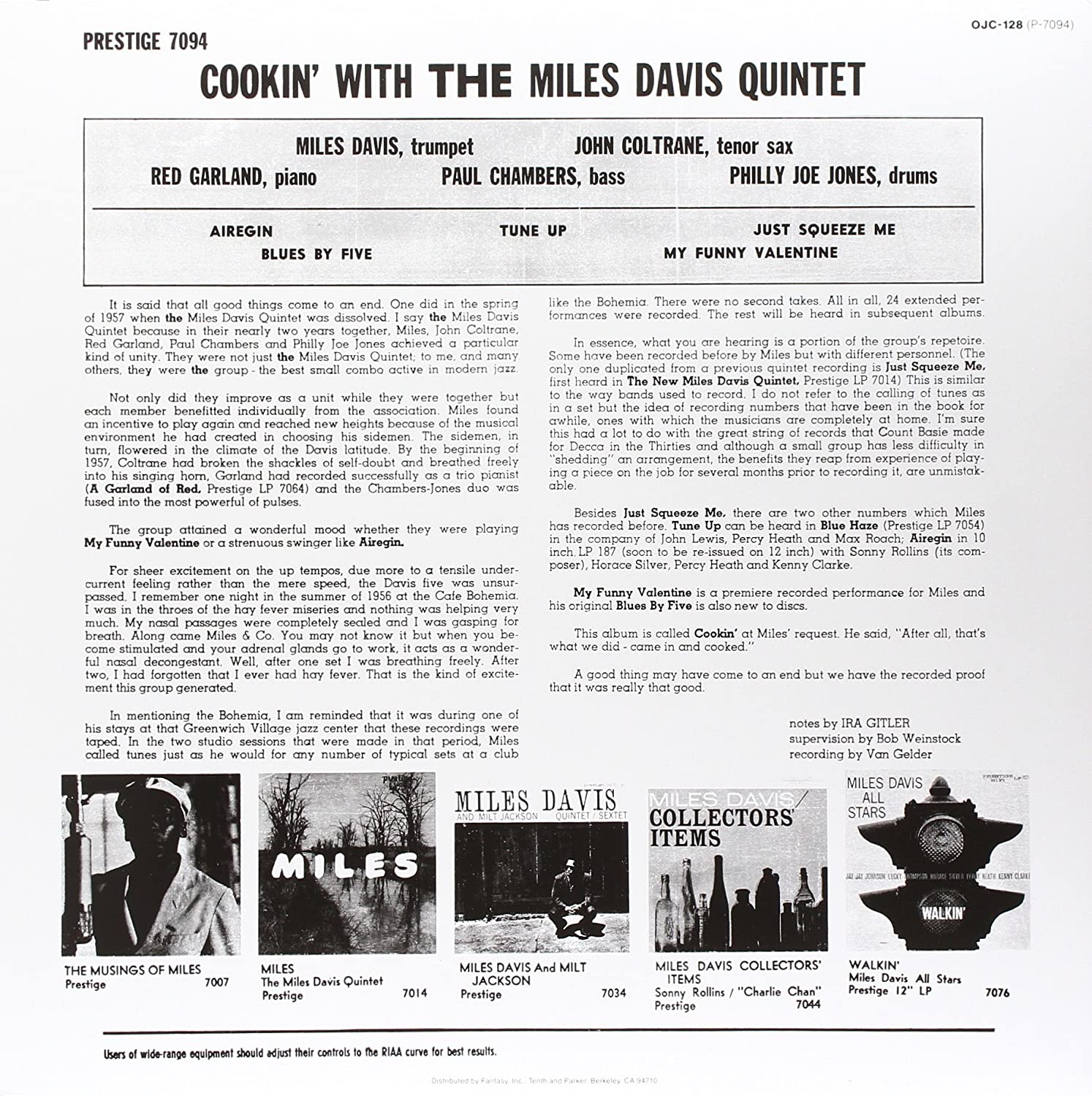 Miles Davis (마일스 데이비스 퀸텟) - Cookin' With The Miles Davis Quintet [LP]