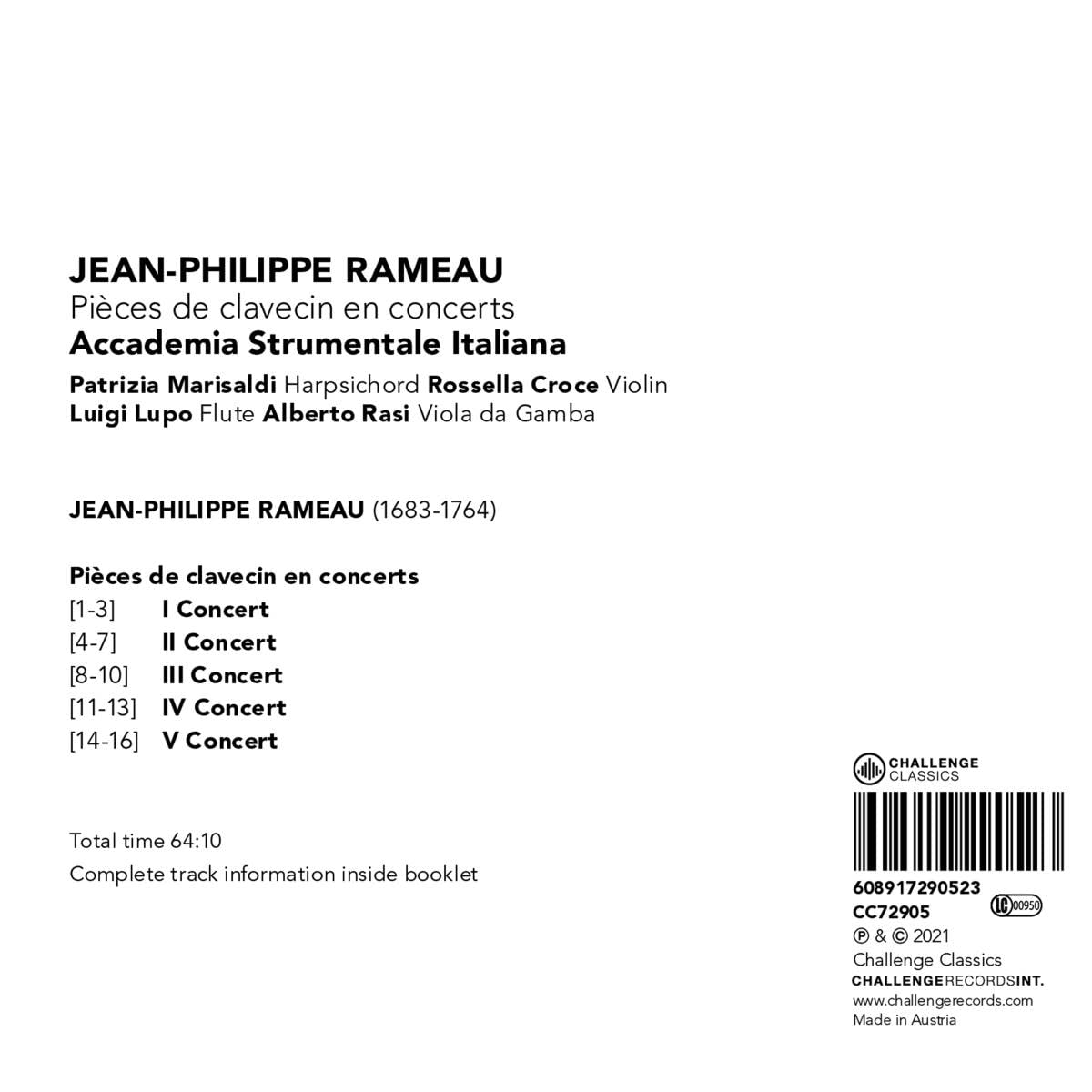 Accademia Strumentale Italiana 라모: 클라브생과 콩세르 작품집 (Rameau: Pieces de clavecin en concerts)