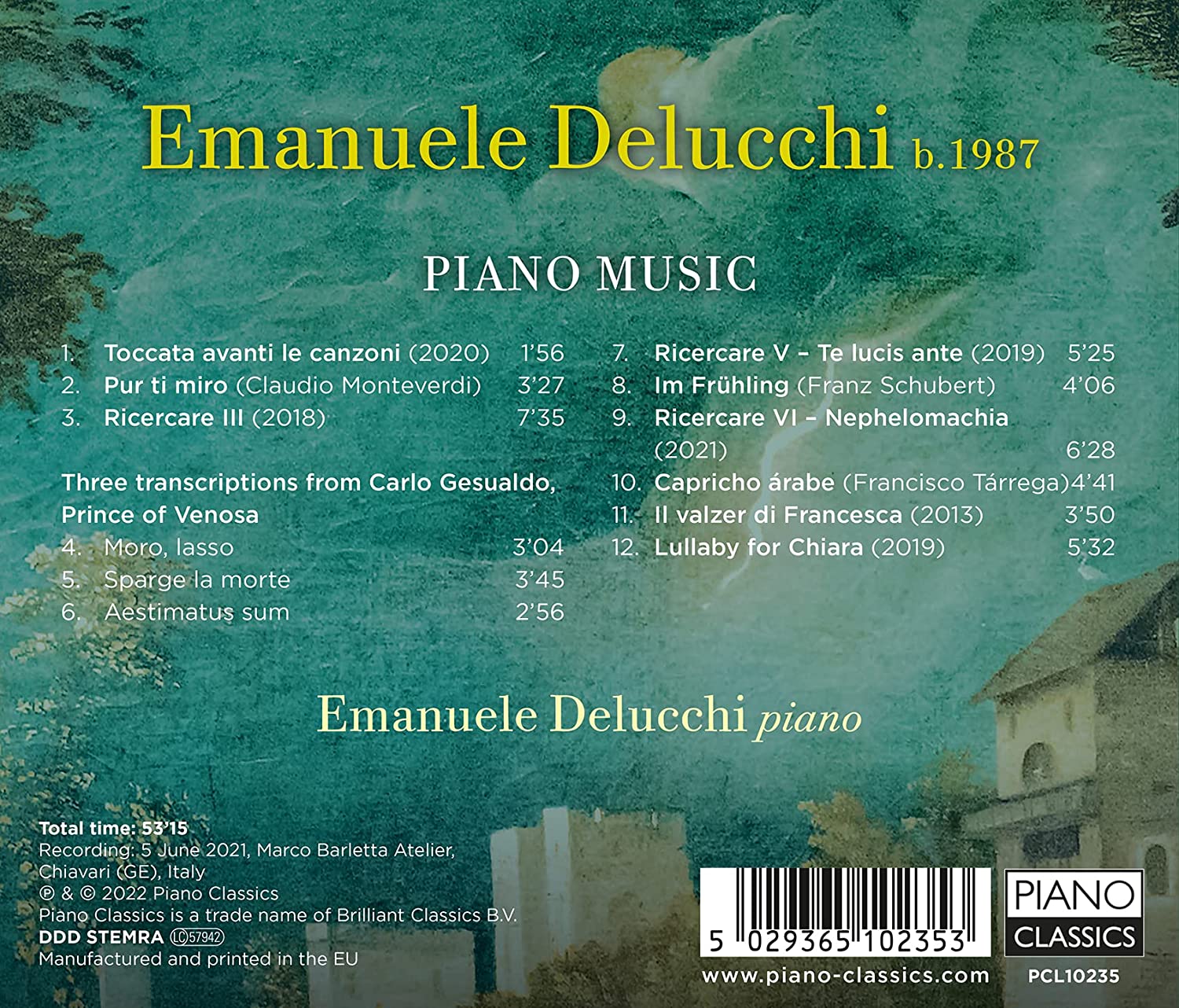 Emanuele Delucchi 엠마누엘 델루치: 피아노 작품집 (Delucchi: Piano Music)