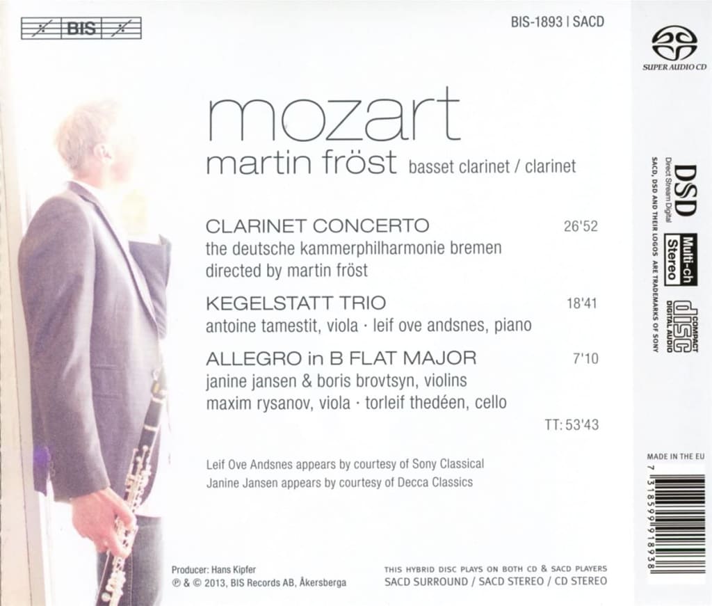 Martin Frost 모차르트: 클라리넷 협주곡, 케겔슈타트 삼중주 (Mozart: Clarinet Concerto K. 622)