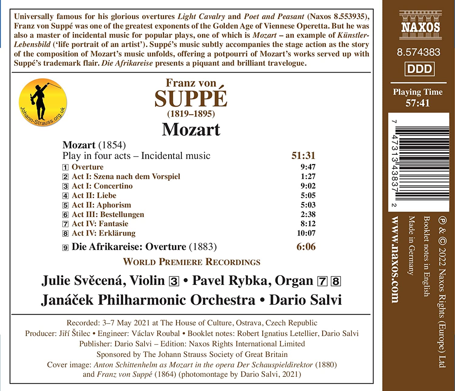 Dario Salvi 주페: 극 부수음악 모차르트 (Franz von Suppe: Mozart - Incidental Music)