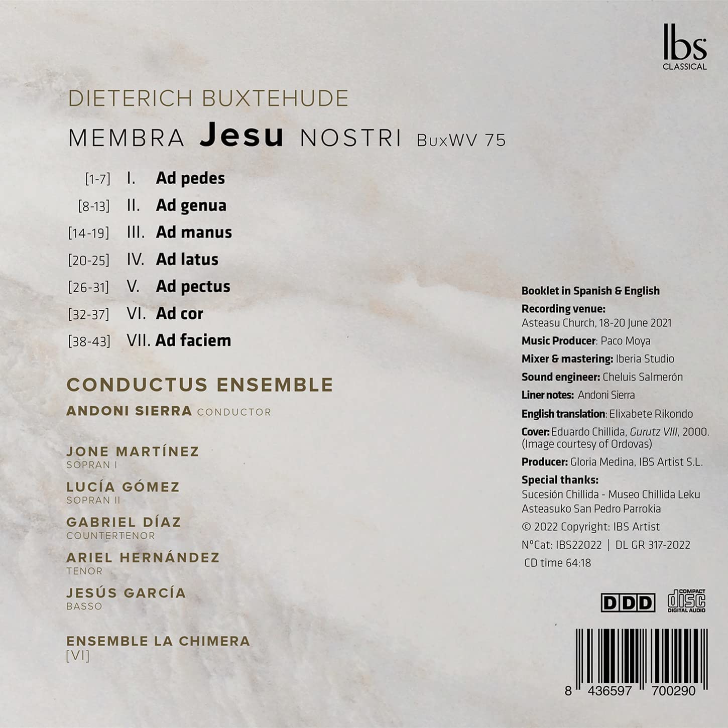 Conductus Ensemble 북스테후데: 우리 예수의 몸 (Buxtehude: Membra Jesu Nostri)