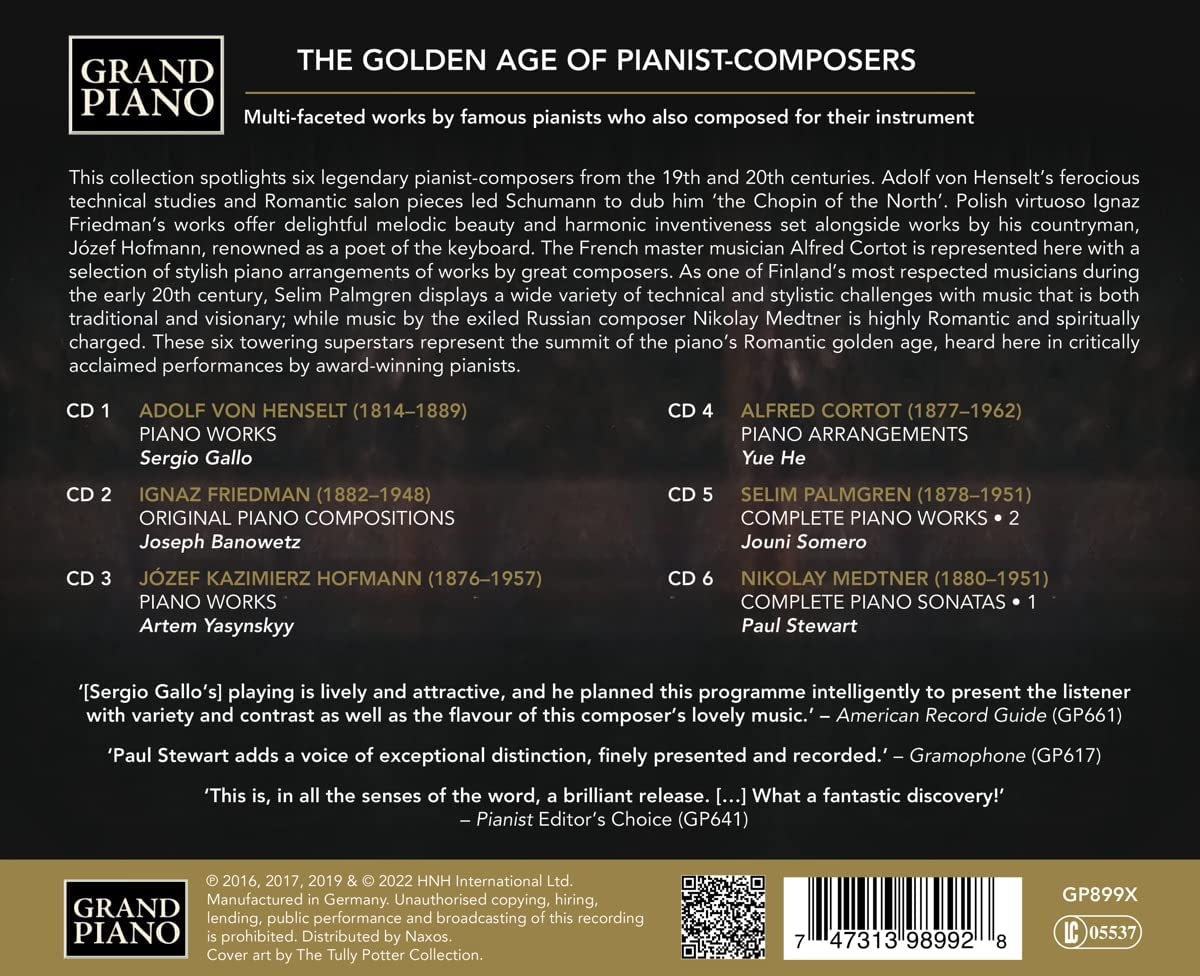 19-20세기 피아니스트들의 작곡 작품 연주 모음집 (The Golden Age of Pianist-Composers)
