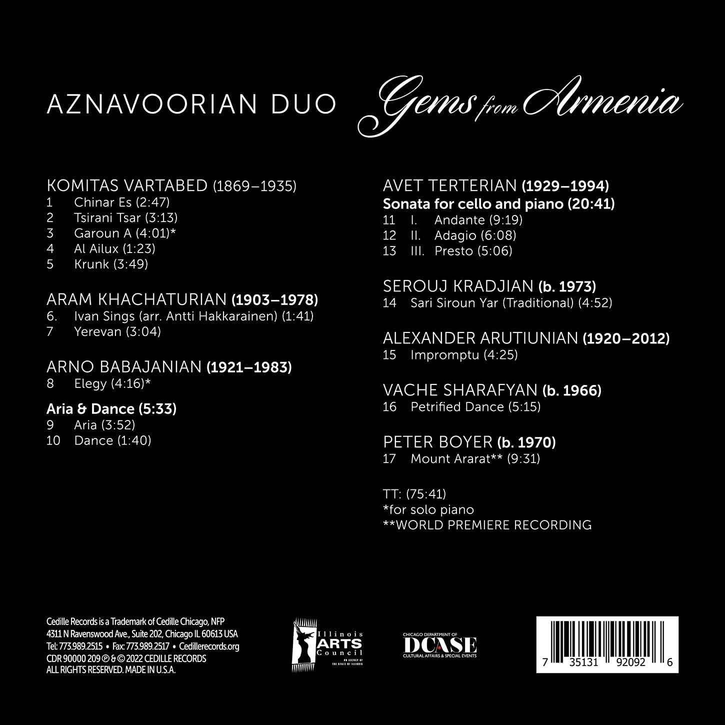 Anznavoorian Duo 아즈나보리안 듀오가 연주하는 아르메니아 음악 (Gems From Armenia)