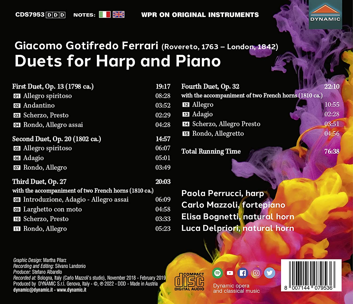 페라리: 하프와 피아노, 호른 연주집 (Giacomo Gotifredo Ferrari: Duets For Harp and Piano)