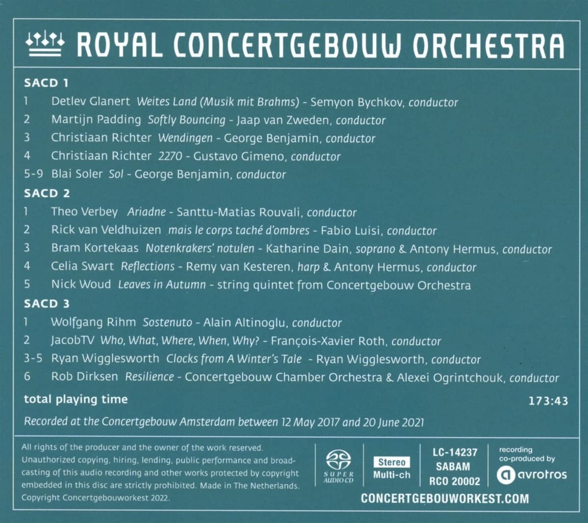 Royal Concertgebouw Orchestra 현대음악 연주집 (Horizon 10)