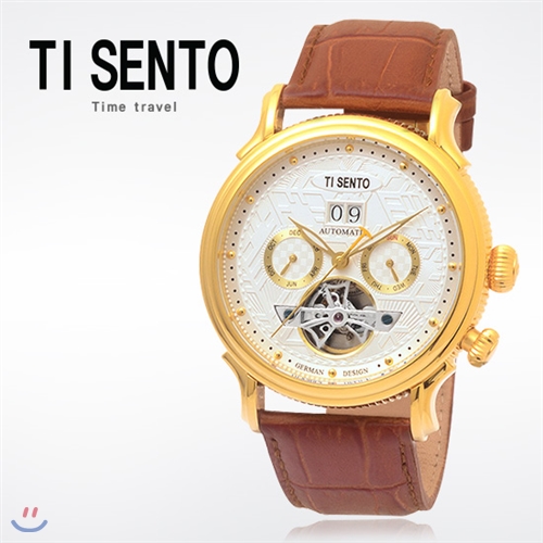 [백화점 AS가능] 티센토 TI SENTO 가죽 시계 TS50011GD_DATE