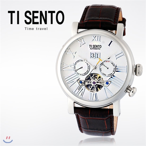 [백화점 AS가능] 티센토 TI SENTO 가죽 시계 TS50021WTW_DATE