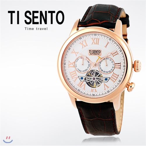 [백화점 AS가능] 티센토 TI SENTO 가죽 시계 TS50041RGW_MULTI