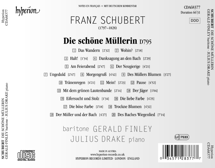 Gerald Finley 슈베르트: 아름다운 물방앗간의 아가씨 (Schubert: Die schone Mullerin D795)