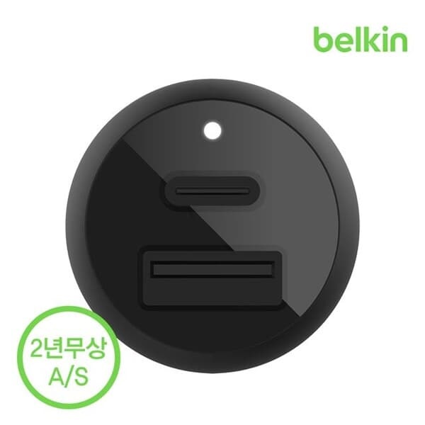 벨킨 부스트업 37W C타입 + USB-A PPS PD 3.0 듀얼 차량용 충전기 CCB004bt