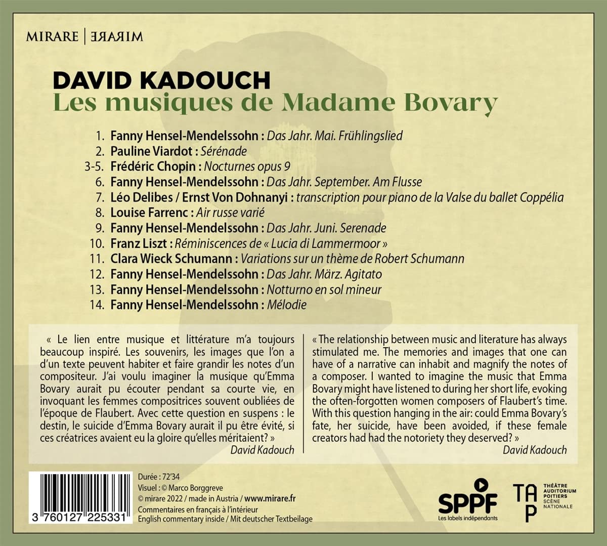 David Kadouch `마담 보바리` 소설을 주제로 한 음악 (Les Musiques De Madame Bovary)
