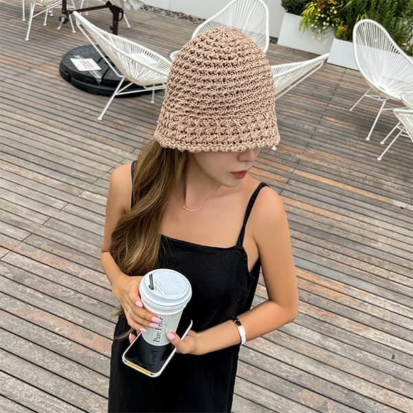 여름 니트 벙거지 뜨개 모자 4color