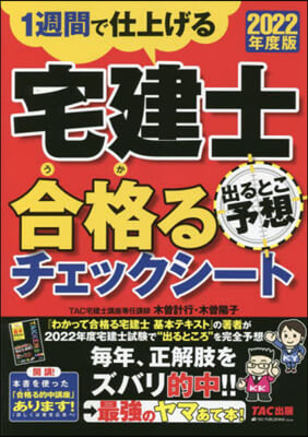 宅建士出るとこ予想合格るチェックシ-ト  2022年度 