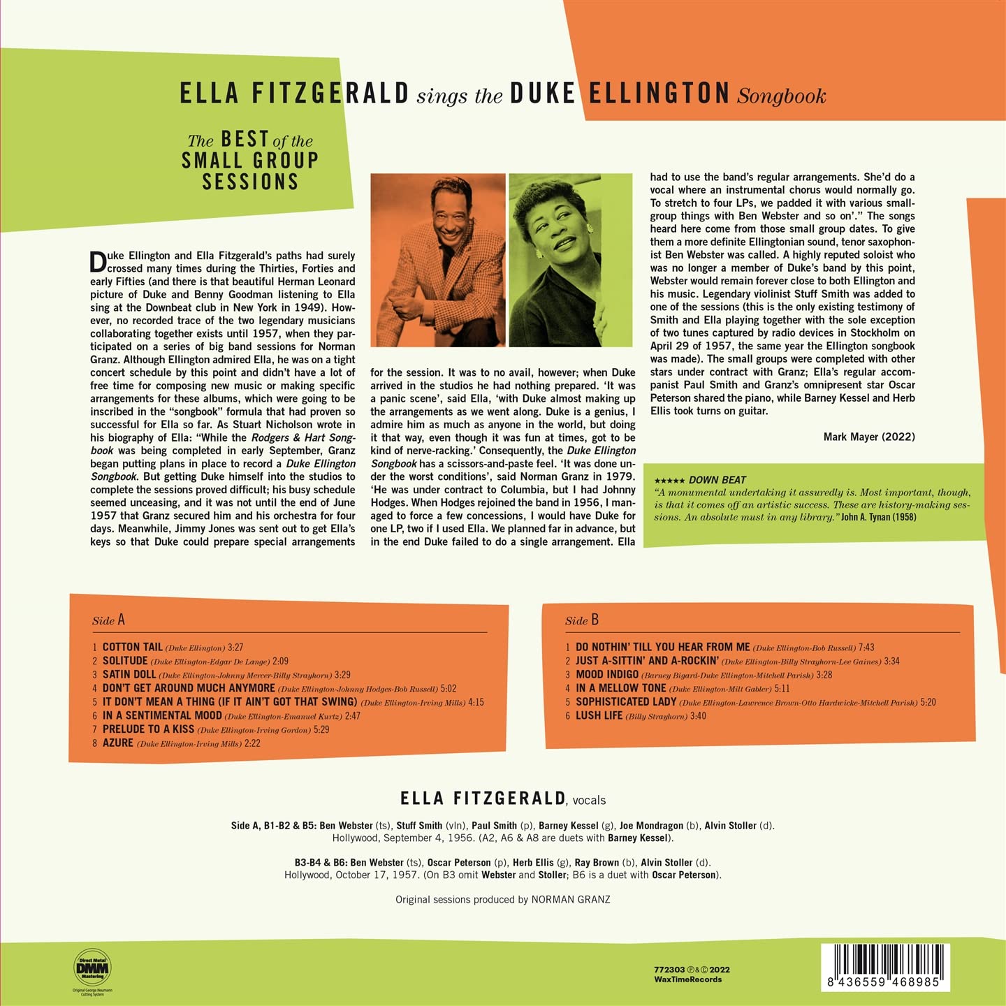 Ella Fitzgerald (엘라 피츠제랄드) - Sings the Duke Ellington Songbook: Best Of The Small Group Sessions [LP]