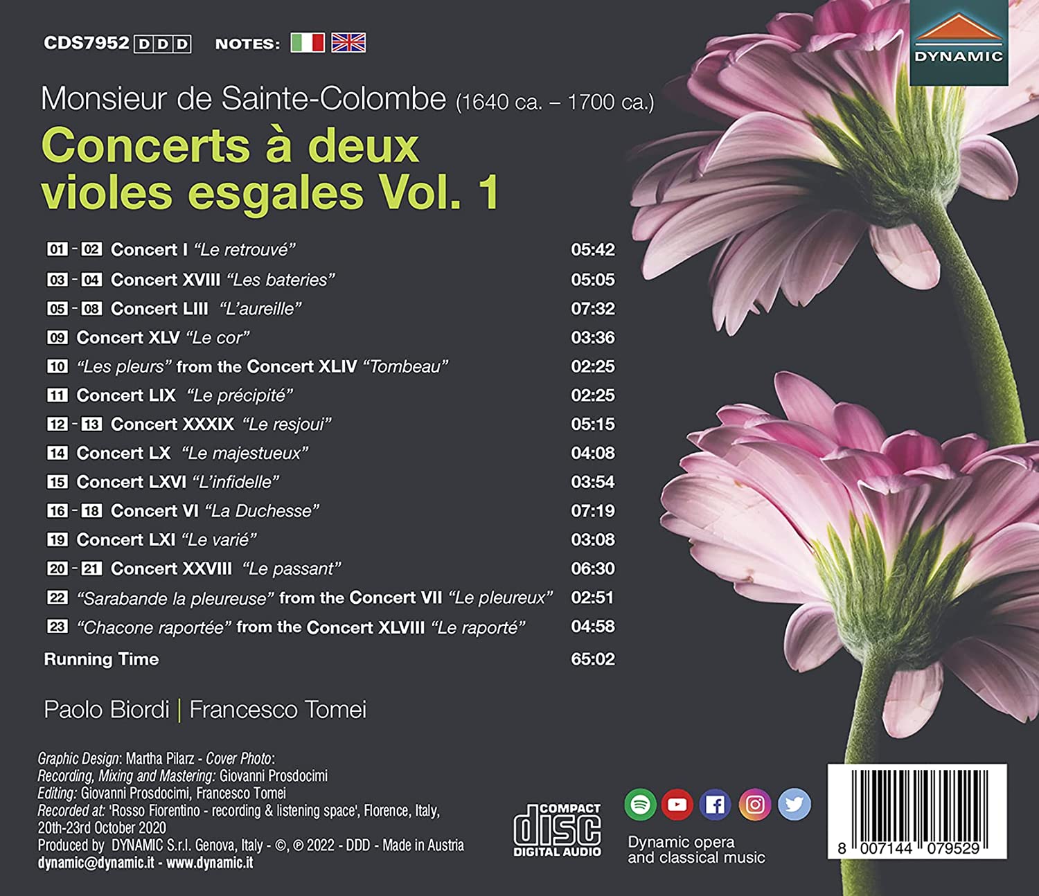 생트-콜롱브: 두 대의 비올을 위한 작품 1집 (Sainte-Colombe: Concerts A Deux Violes Esgales Vol.1)