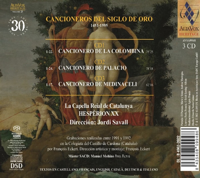 Jordi Savall 15-16세기 스페인 황금시대 칸시오네로 - 조르디 사발 (Cancioneros del Siglo de Oro 1451-1595)