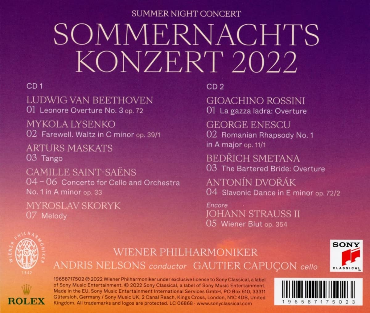 2022 빈 필하모닉 여름 음악회 [썸머 나잇 콘서트] (Summer Night Concert 2022 - Andris Nelsons)
