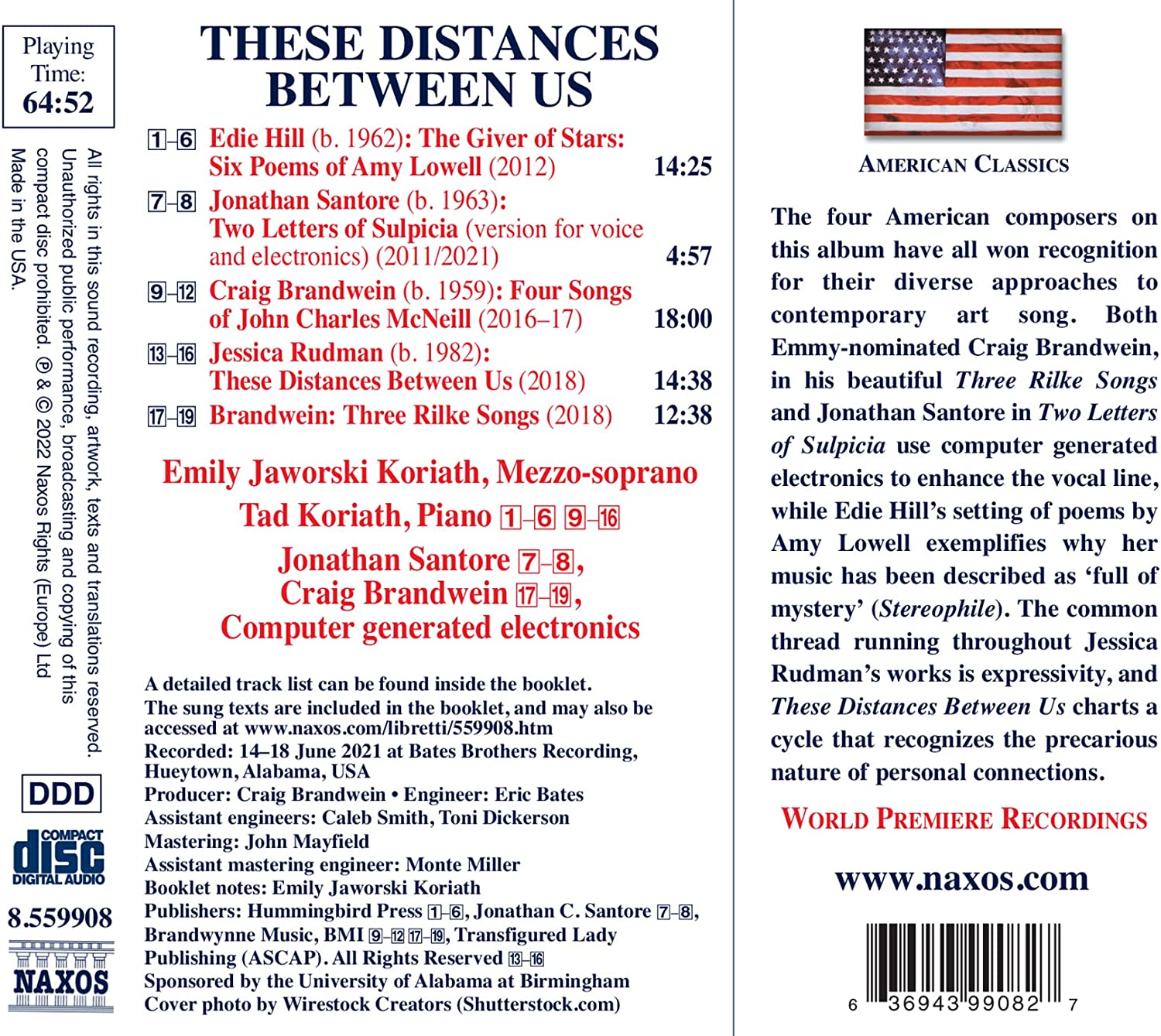 미국 현대 음악 작곡가들의 성악 작품집 (These Distances Between Us)