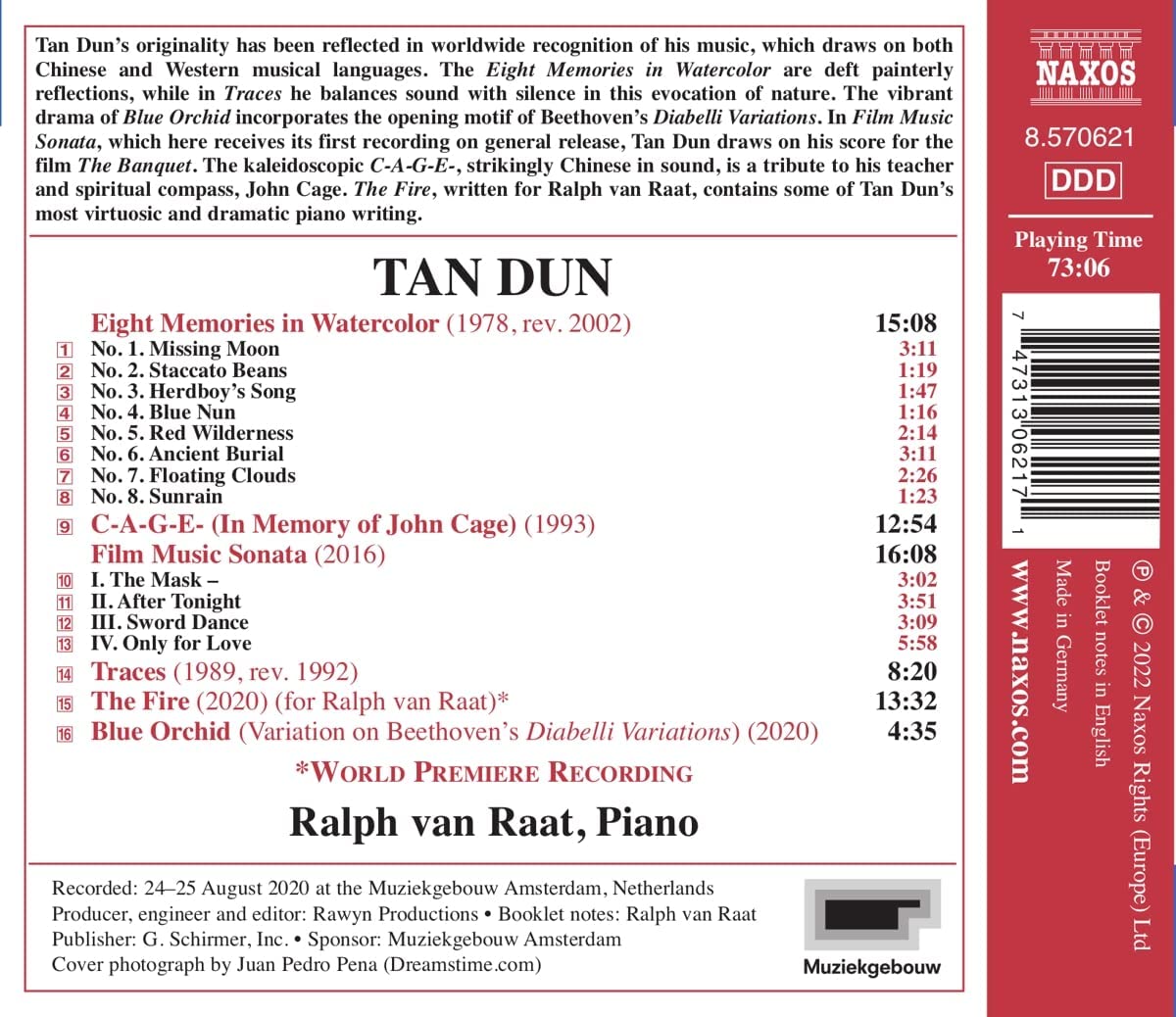 Ralph van Raat 탄둔: 피아노 작품집 (Tan Dun: Piano Music)