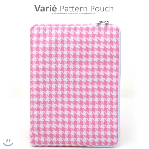 VARIE 바리에 패턴 13인치 노트북 파우치 핑크 하운드투스