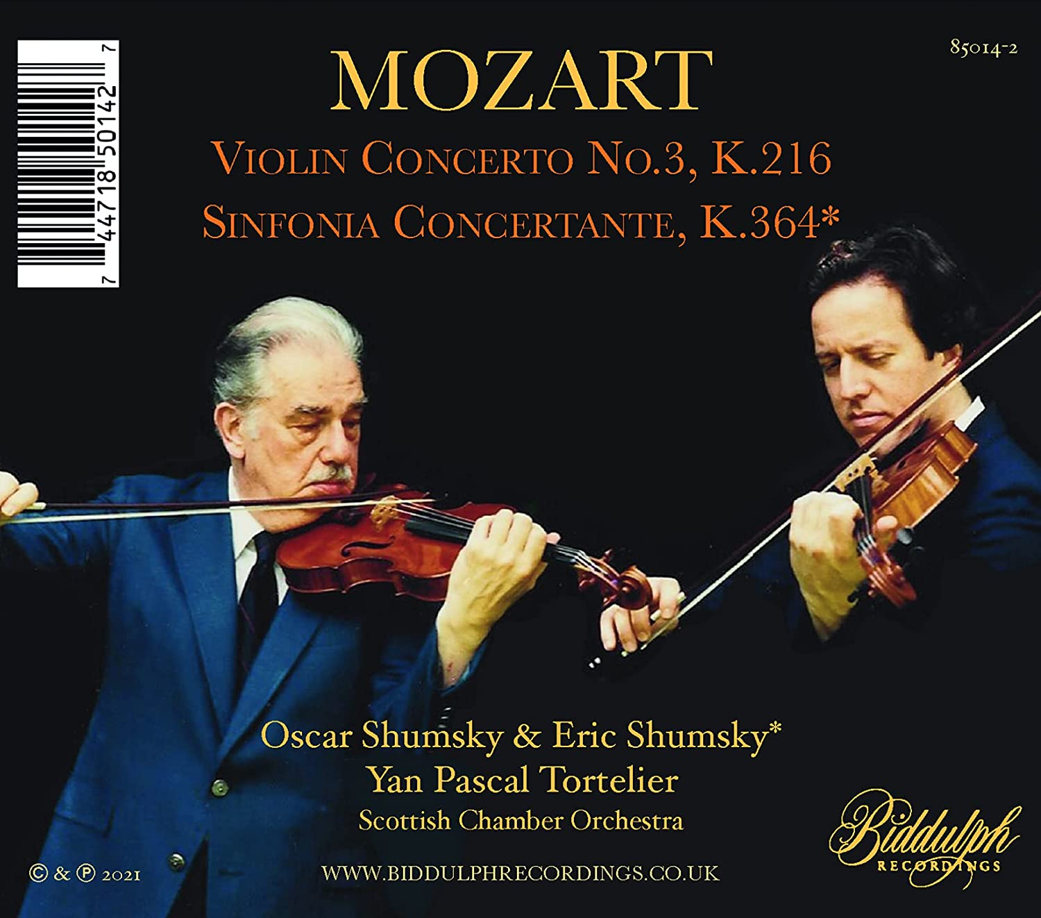 Oscar Shumsky 모차르트: 바이올린 협주곡 3번, 바이올린·비올라 신포니아 콘테르탄테 (Mozart: Violin Concerto K.216, Sinfonia Concertante K.364)