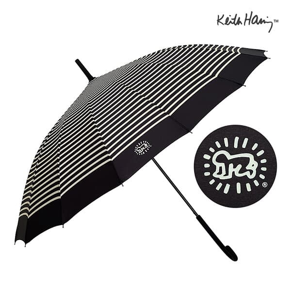 키스해링 16K 빛나는아기 튼튼한 반자동 장우산