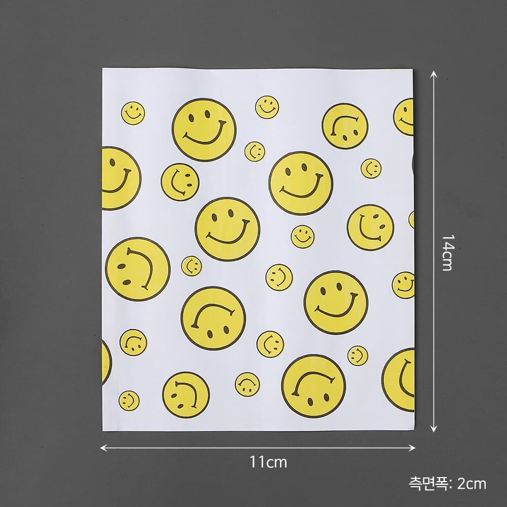노란 스마일 페이퍼백 90p세트 M형 선물포장 종이봉투