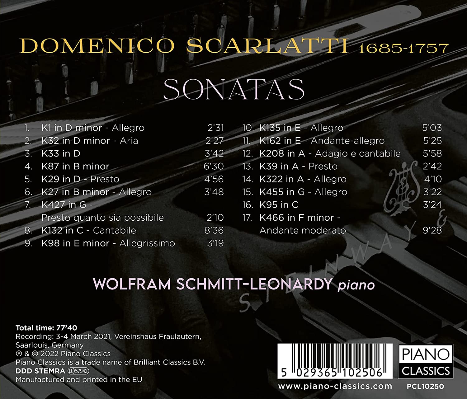 Wolfram Schmitt-Leonardy 스카를라티: 건반 소나타 선곡집 (Guistini: Sonatas)