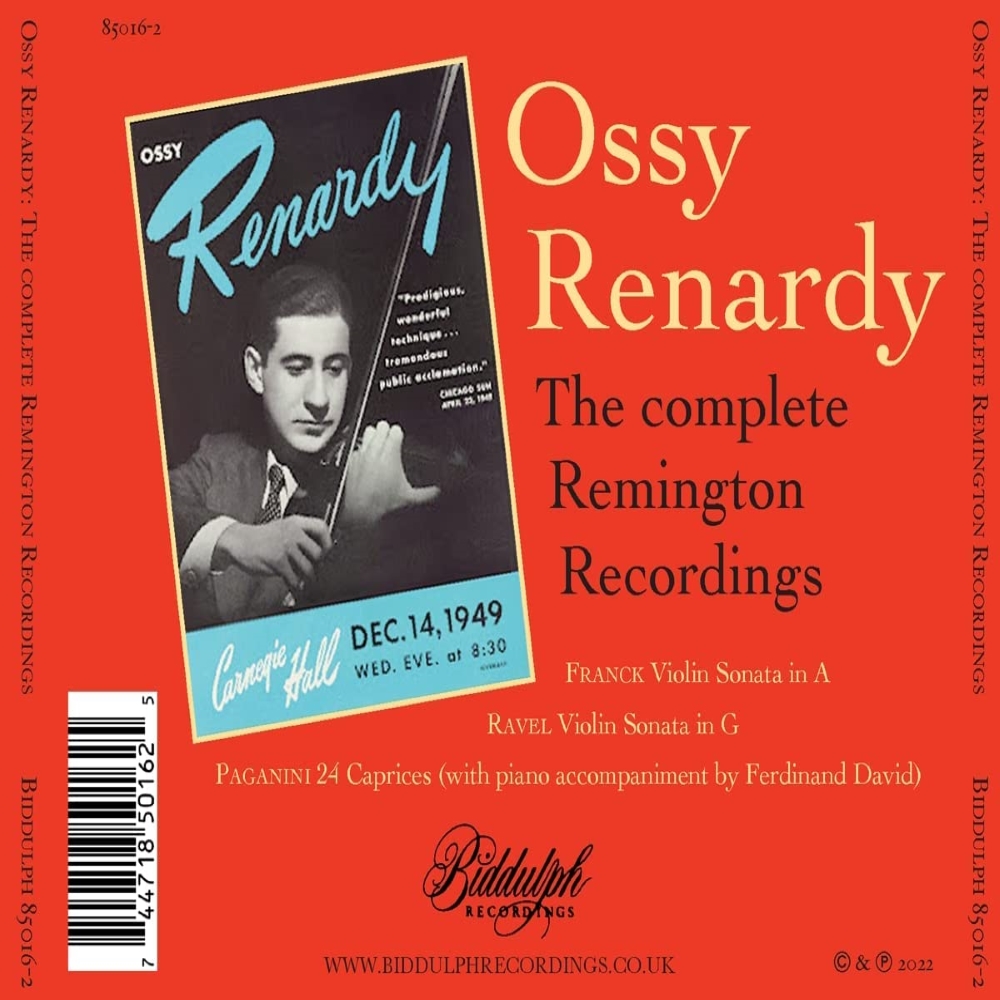 Ossy Renardy 파가니니: 카프리스 전곡 / 프랑크 / 라벨: 바이올린 소나타 - 오시 레나디 (The Complete Remington Recordings)