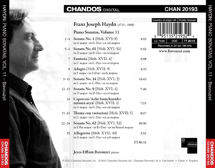 Jean-Efflam Bavouzet  하이든: 피아노 소나타 11집 - 장-에플람 바부제 (Haydn: Piano Sonatas, Vol. 11)