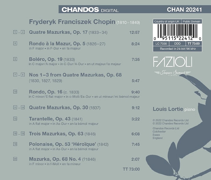 Louis Lortie 루이 로르티가 연주하는 쇼팽 7집: 마주르카, 폴로네이즈 외 (Chopin Vol. 7: Mazurkas, Polonaises)