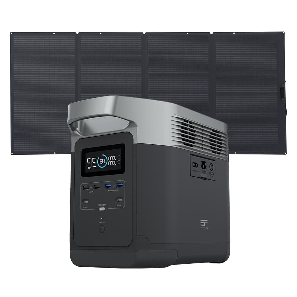 에코플로우 델타1300 + 400W 태양광패널 1개 세트 캠핑용 파워뱅크 (1260Wh 1800W 220V)